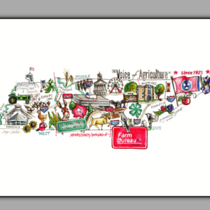 Cutting Board Watercolor Map